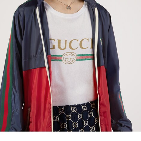 男士Gucci标识印花超大造型T恤
