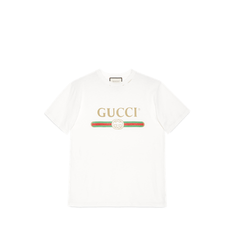 Gucci标识印花超大造型T恤