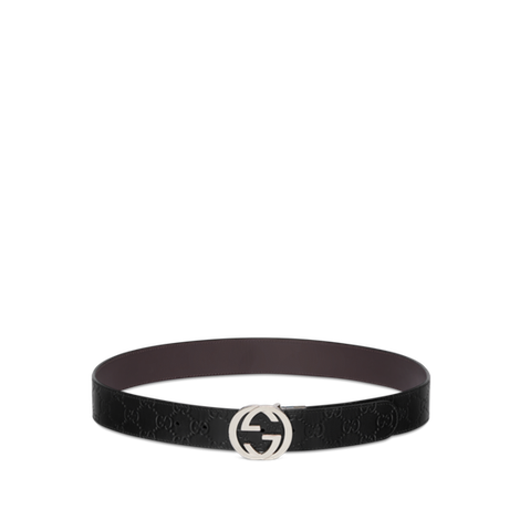 Gucci Signature牛皮革双面腰带
