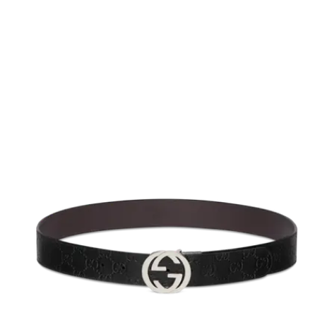 Gucci Signature牛皮革双面腰带