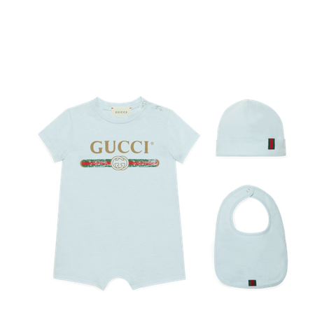 婴儿Gucci标识棉质礼品套装