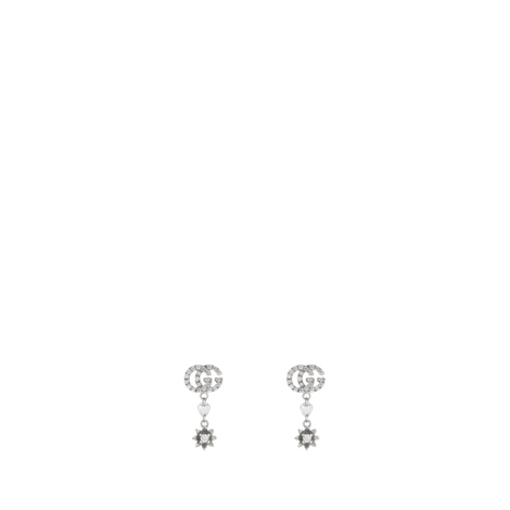 Gucci Flora系列饰钻石花朵和双G耳环
