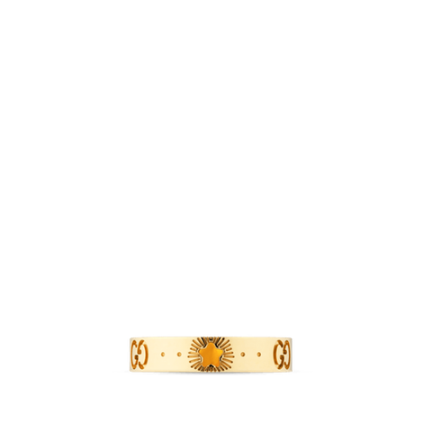 Icon系列黄色18K金星星戒指