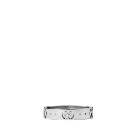 Icon系列18K白金窄版戒指