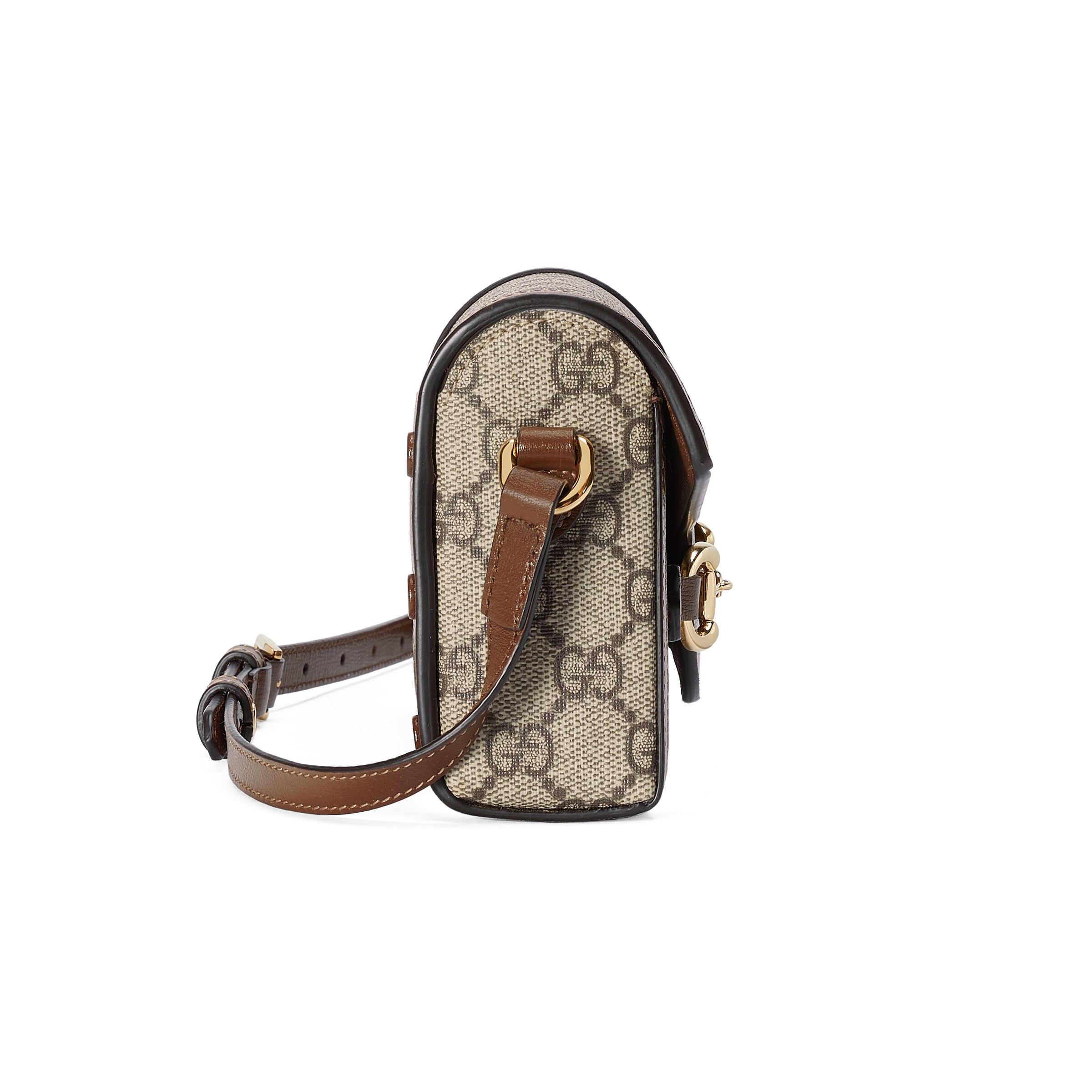 米色和乌木色GG Supreme帆布Gucci Horsebit 1955系列迷你手袋 -古驰GUCCI中国官方网站