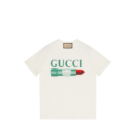 Gucci唇膏印花棉质T恤