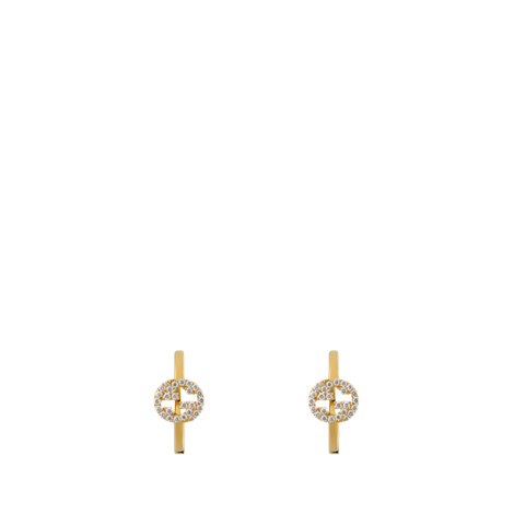 Gucci Interlocking系列钻石耳环