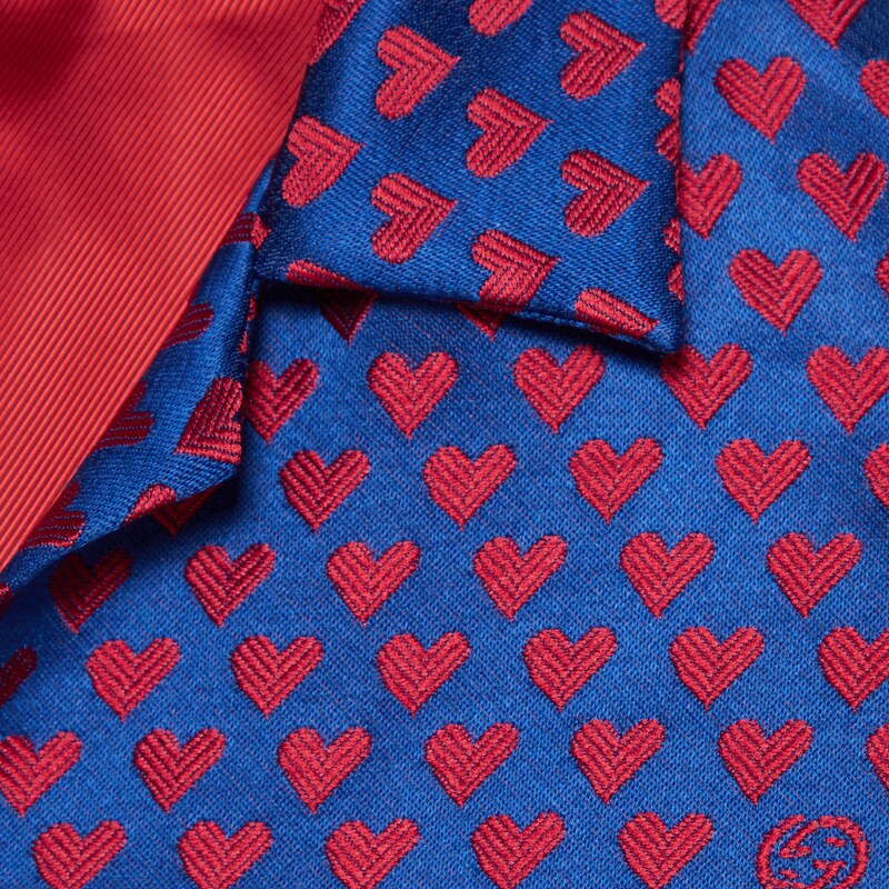 七夕情人节系列饰互扣式双G和心形棉质衬衫