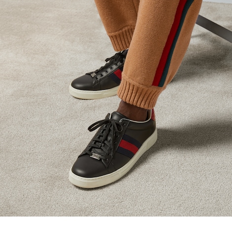 Gucci Ace系列饰织带男士运动鞋