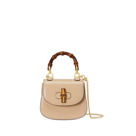 Gucci Bamboo 1947系列竹节超小手袋