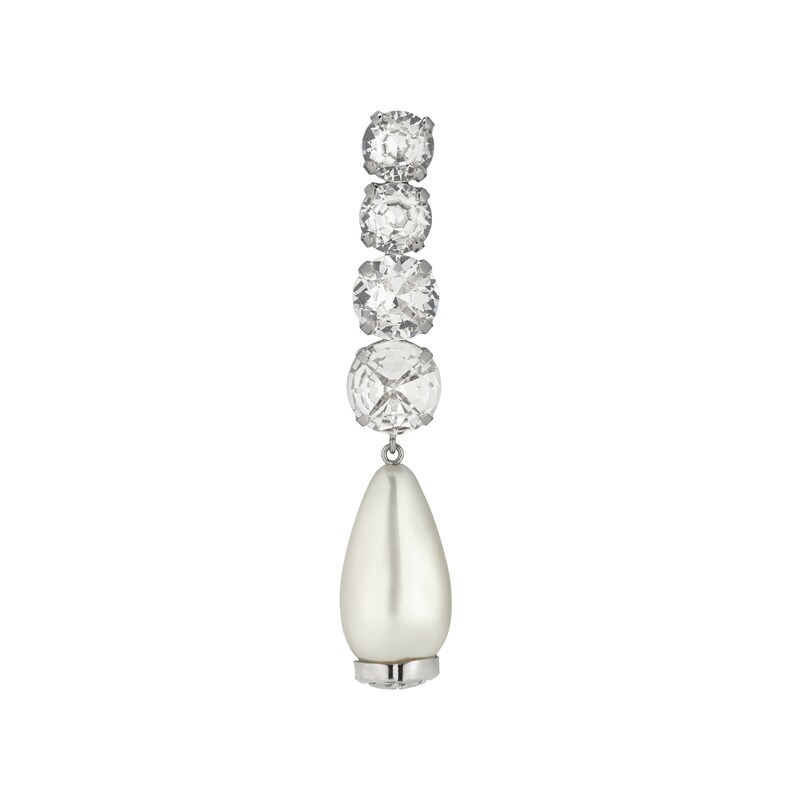 珍珠和水晶吊坠单边耳环