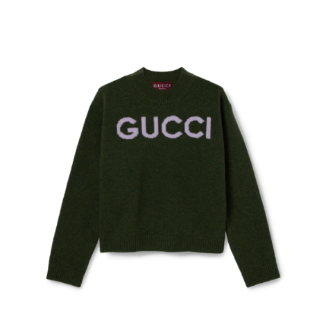 饰Gucci嵌花羊毛上衣