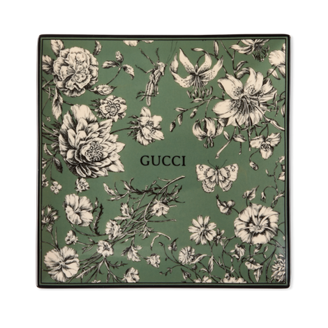 Gucci花卉素描印花中号首饰托盘