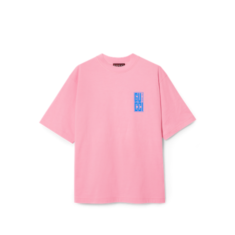 【新品】饰Gucci印花粉色针织T恤