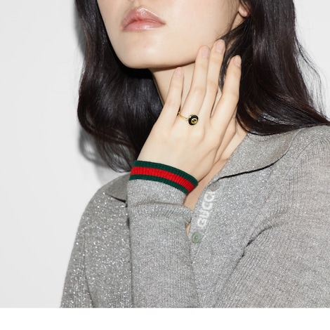 Gucci Interlocking系列18K金戒指