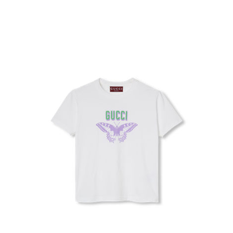 Gucci蝴蝶印花棉质T恤