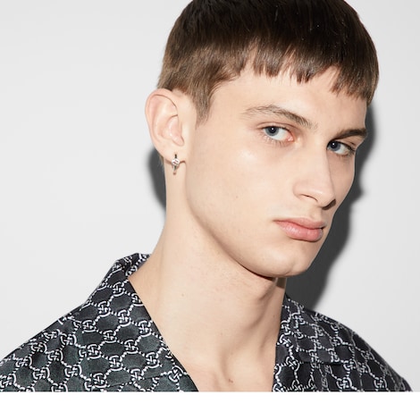 Gucci Interlocking系列环形耳环
