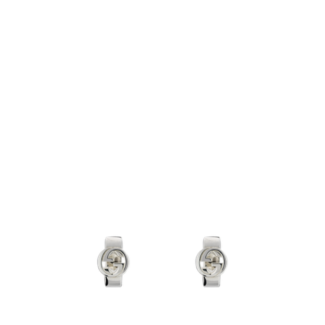 Gucci Interlocking系列宽版环形耳环