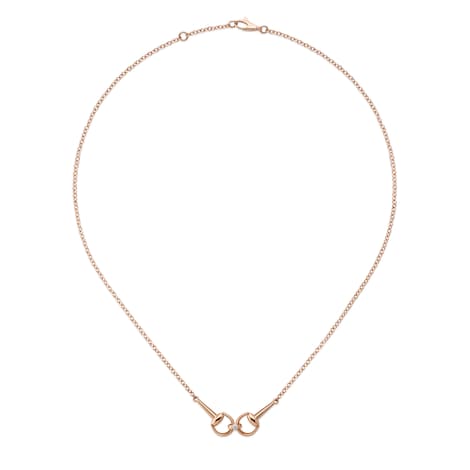 Gucci Horsebit系列18k金钻石项链