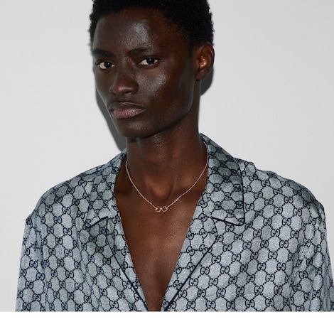 Gucci Horsebit系列18k金钻石项链