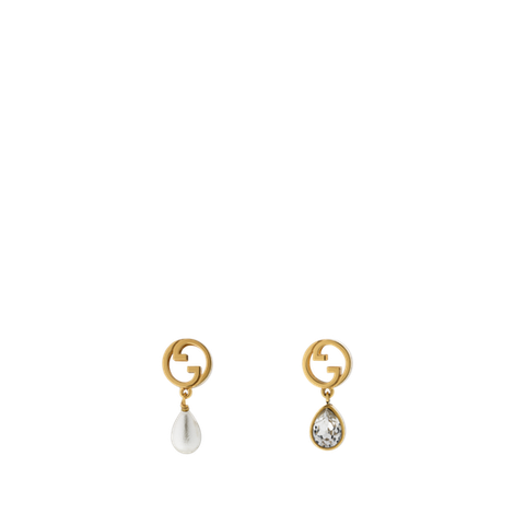 【新品】Gucci Blondie系列水晶珍珠耳环