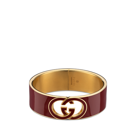 Gucci Interlocking系列珐琅手镯