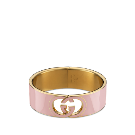 Gucci Interlocking系列珐琅手镯