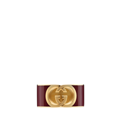 Gucci Interlocking系列珐琅戒指