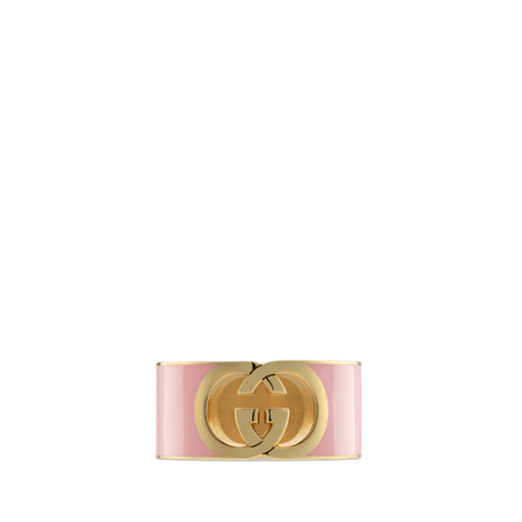 Gucci Interlocking系列珐琅戒指