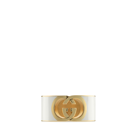 Gucci Interlocking系列珐琅戒指