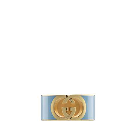 Gucci Interlocking系列珐琅戒指