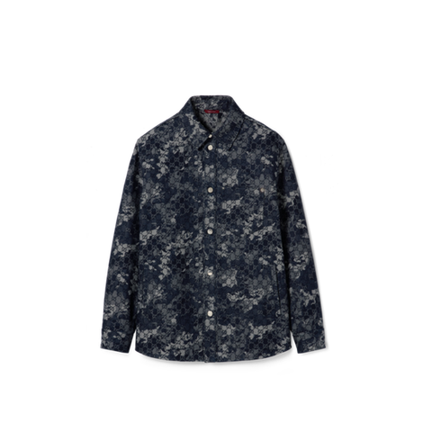 GG提花牛仔衬衫