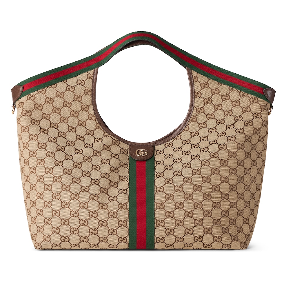米色和棕色GG帆布Gucci Giglio系列大号托特包 -古驰GUCCI中国官方网站