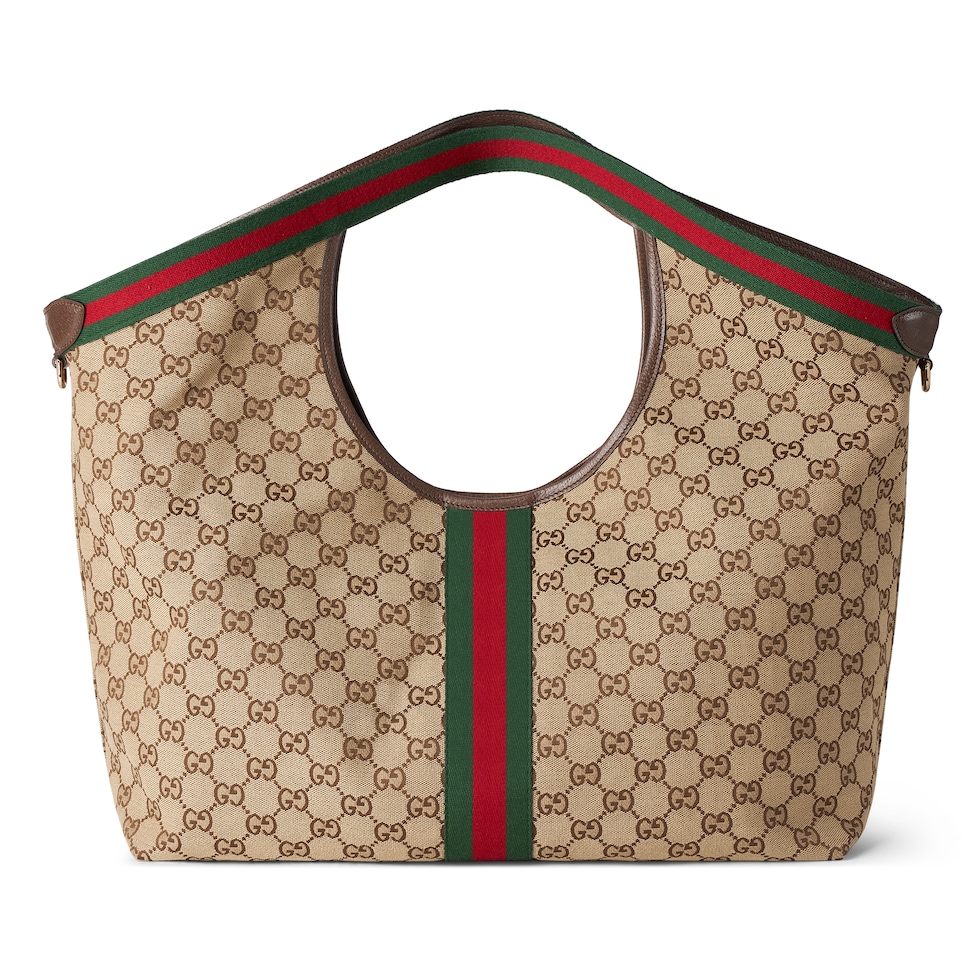 米色和棕色GG帆布Gucci Giglio系列大号托特包 -古驰GUCCI中国官方网站